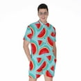 thumbnail image 1 of Blue Watermelon Pieces Pattern Short Sleeve Men'S Rompers Casual Summer Jumpsuits Outfit, 1 of 4
