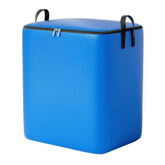 Blue Waterproof Large Blanket Storage Heavy Duty Moving Bags with Zippers and Reinforced Handles for Comforter,Pillow,Bedding,Quilt,Duvet,Carrying, Travelling,College Dorm,Clothes