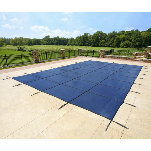 Blue Wave 14' x 28' Rectangular Mesh In-Ground Pool Safety Cover - Blue
