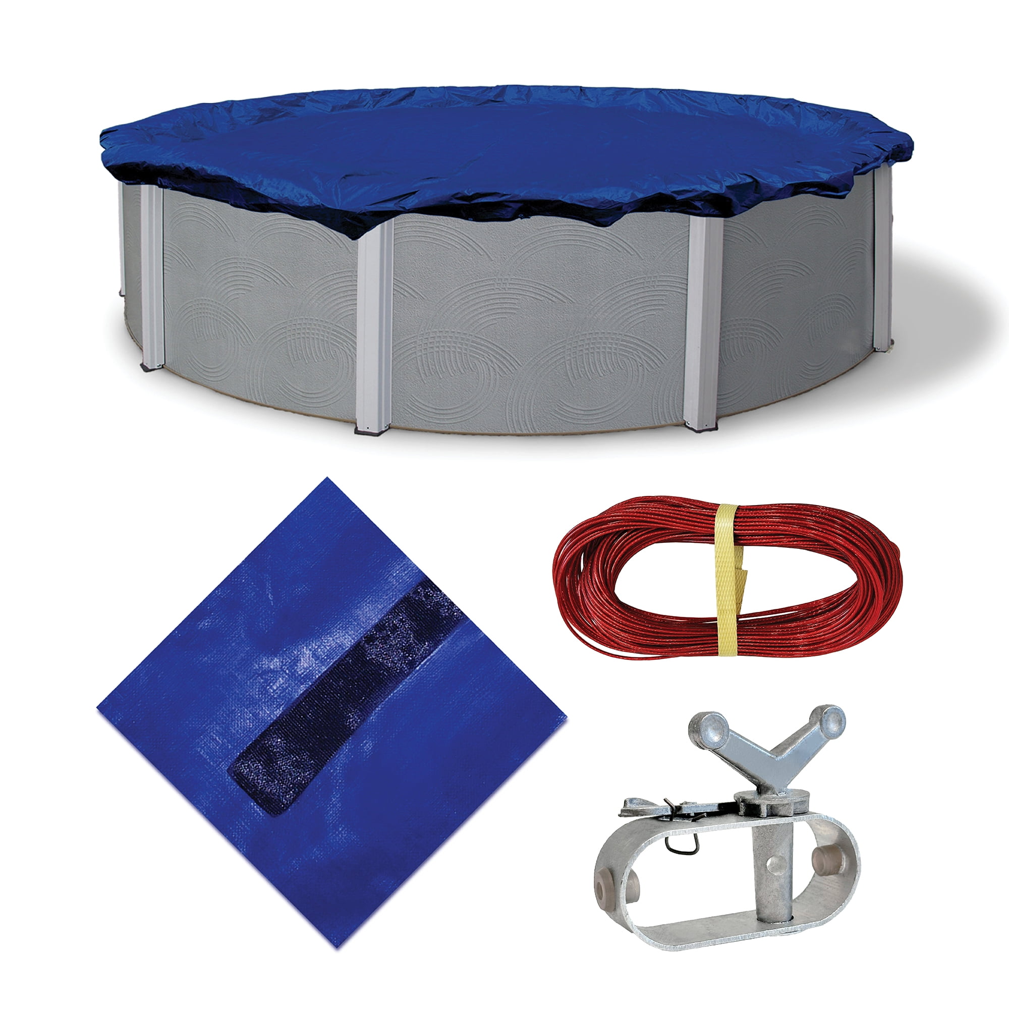 Blue Polyethylene 15-ft Round Above Ground Pool Winter Cover