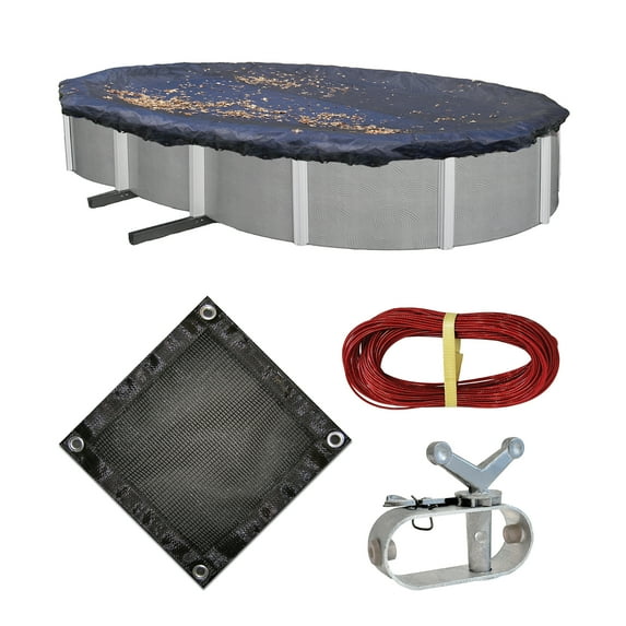 Blue Wave 16' x 32' Oval Pool Leaf Net Cover, Black