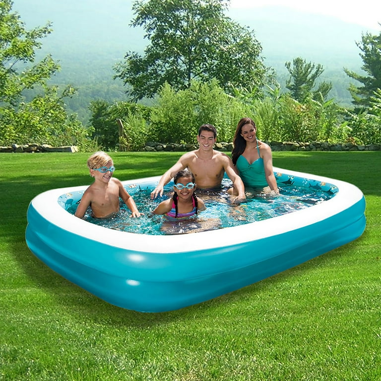Blue Wave 3D Inflatable Rectangular Family Pool 103 in x 69 in