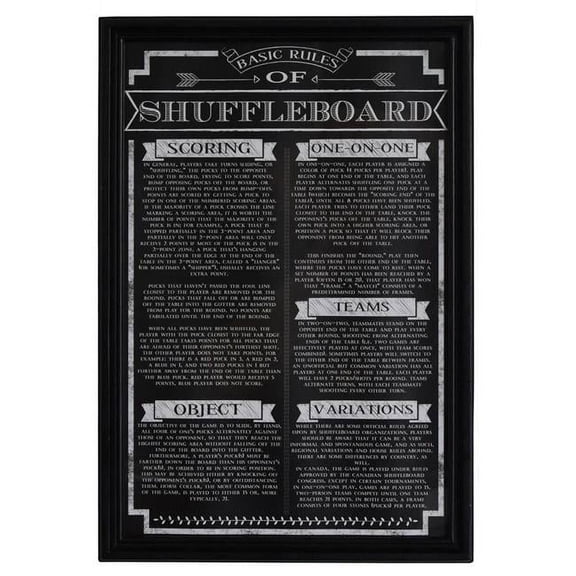 Blue Wave BG2029SH Shuffleboard Game Rules Wall Art