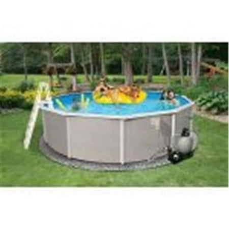 Blue Wave Belize 24 Ft. Round Swimming Pool, 52 In. Deep, 6 In. Top Rail, Blue