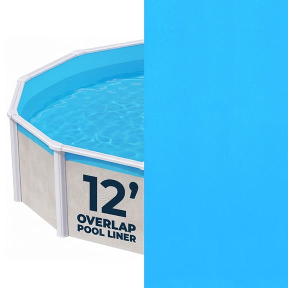 Blue Wave Blue 12-ft Round Standard Gauge Overlap Liner - 48/54-in
