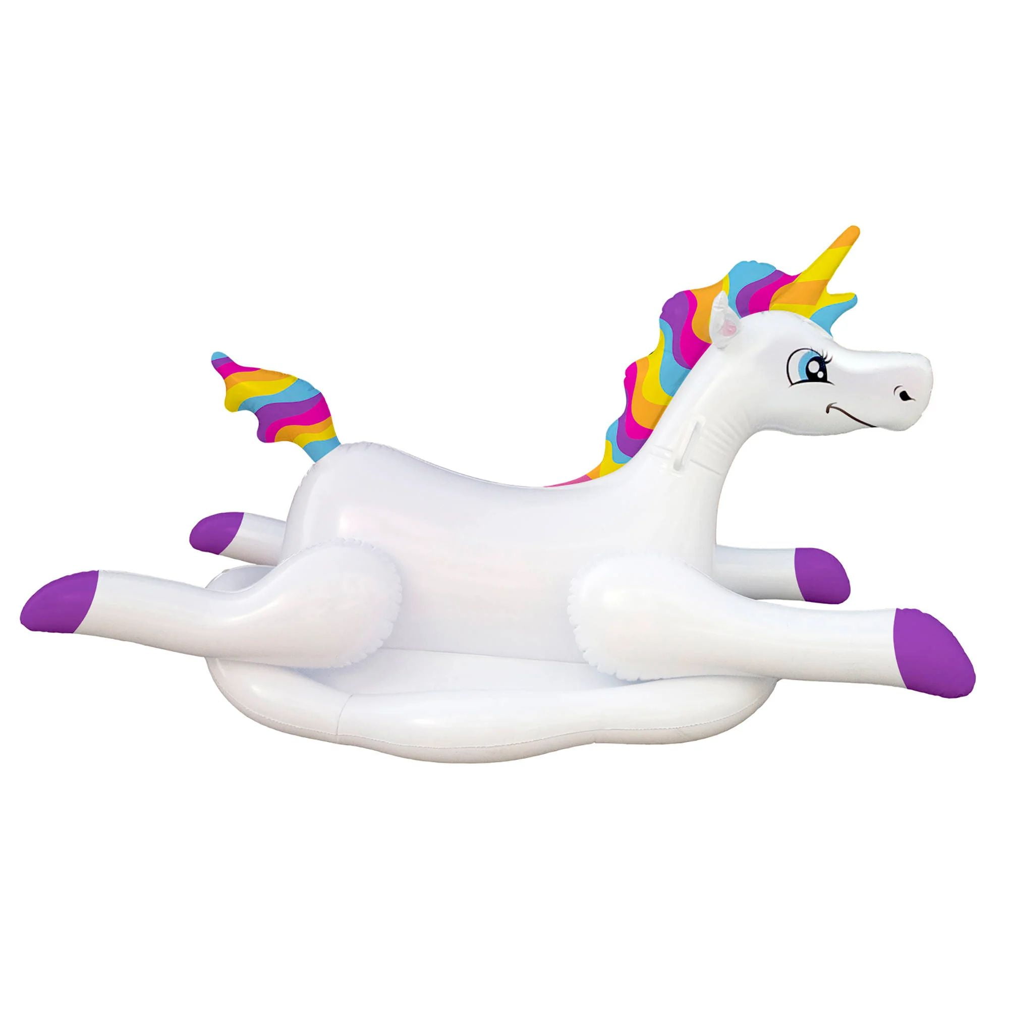 ARCTIC ARMOR Blue Wave Cloud Rider Rainbow Unicorn Inflatable Ride-On Pool Float