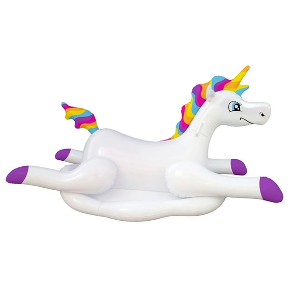 Blue Wave Cloud Rider Rainbow Unicorn Inflatable Ride-On Pool Float