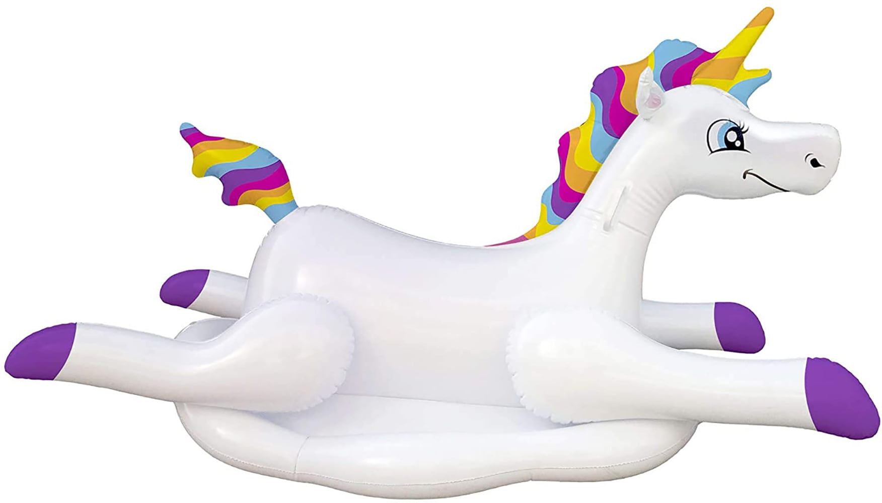 Free Shipping! Blue Wave Cloud Rider Rainbow Unicorn Inflatable Ride-On ...