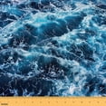 thumbnail image 1 of Blue Wave Fabric by The Yard,Sea Ocean DIY Upholstery Fabric,Nautical Indoor Outdoor Fabric for Upholstery and Home Accents,Splashing Seawater Quilting Fabric by The Yard,1 Yard,Blue, 1 of 5