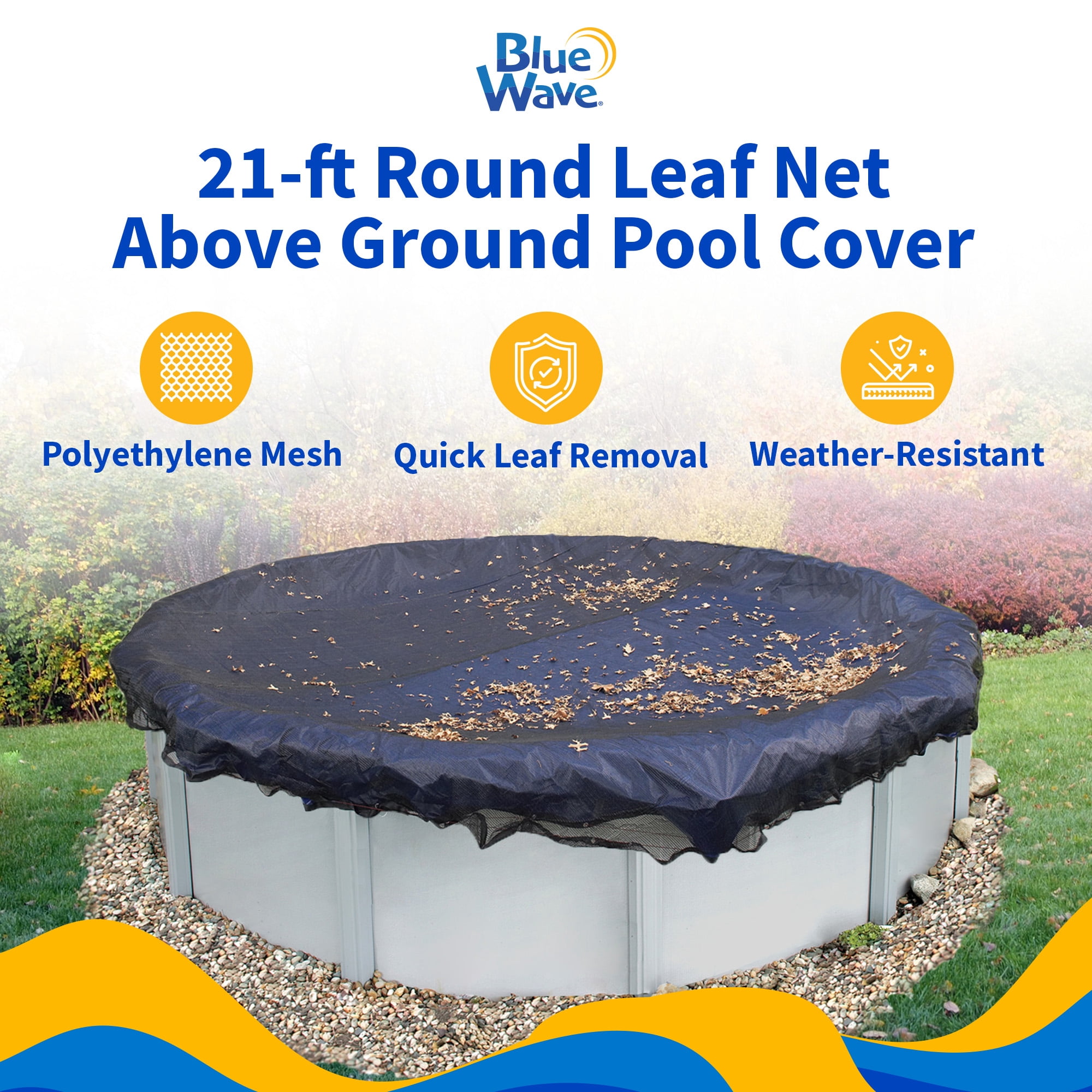 Blue Wave Heavy Duty Pool Covers, Polyethylene, Black, 7 lb