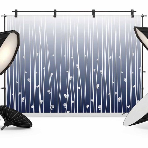Blue Wave Lines Photography Backdrop 7x5FT, Flower Gradient Minimalist Texture Photo Backdrops, Background for Photography Studio Photo Studio Background, Back Drop for Photoshoot