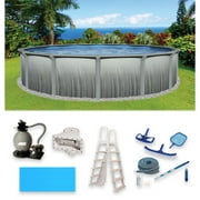 Blue Wave Martinique 21-ft Round 52-in Deep 7-in Top Rail Metal Wall Swimming Pool Package