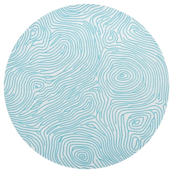 Blue Wave Pattern 15.4in Diameter PVC Plate Mat, Heat-Resistant and Cuttable, Kitchen Decor
