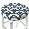 Blue Wave Pattern A Round Bar Stool Covers, Soft Velvet Bar Stool Seat