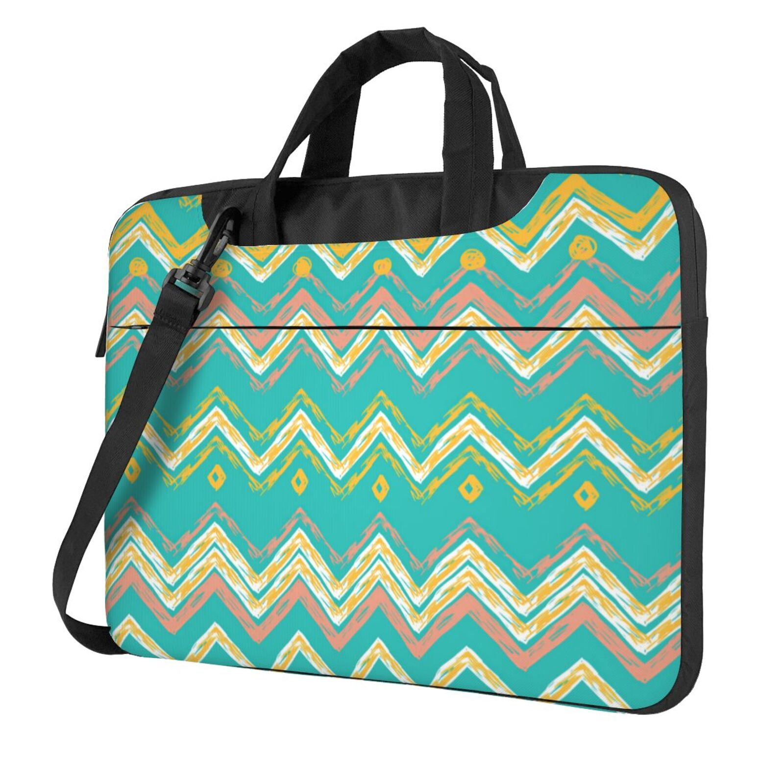 Blue Wave Pattern Laptop Bag for Women Men 15.6" Slim Multifunction