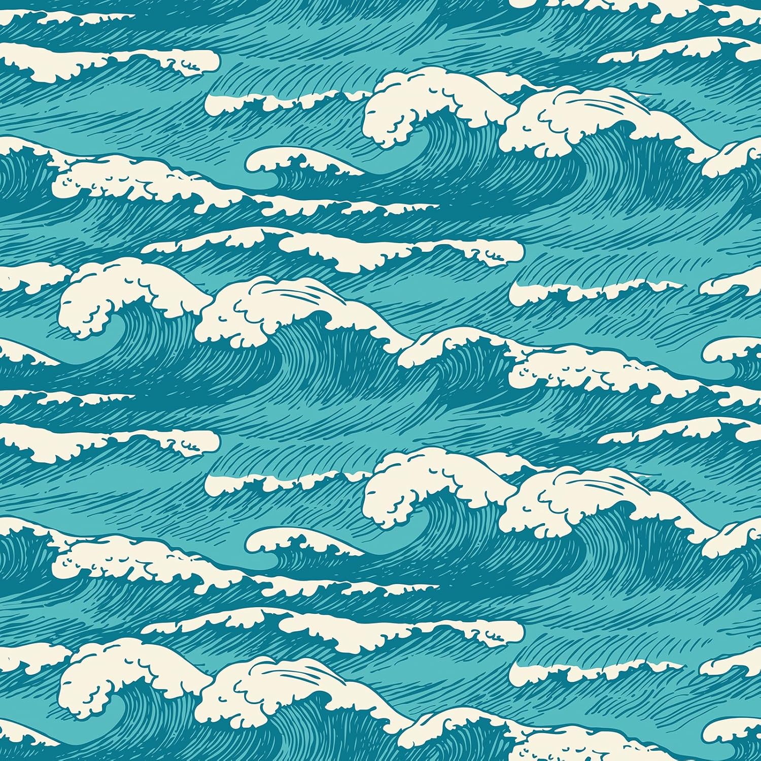Blue Wave Peel and Stick Wallpaper Ocean Coastal Renter Friendly Self ...