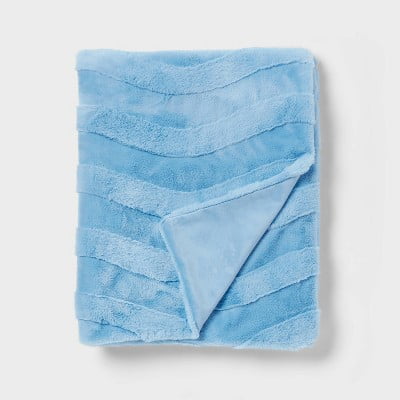 Blue Wave Plush Throw Blanket