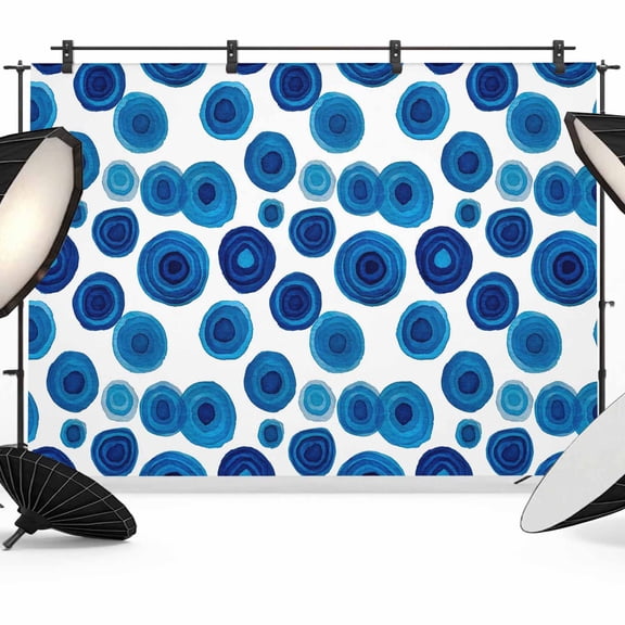 Blue Wave Point Photography Backdrop 7x5FT, Retro Geometric Watercolor Dark Blue Points Photo Backdrops, Background for Photography Studio Photo Studio Background, Back Drop for Photoshoot
