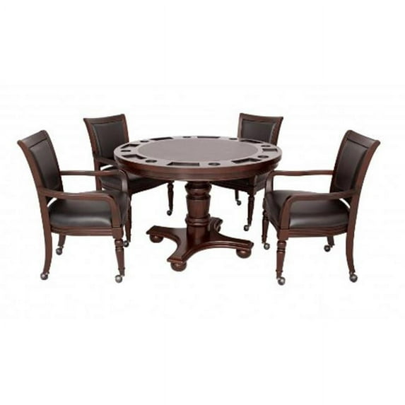 Blue Wave Products NG2348W Bridgeport 2 In 1 Poker Game Table Set - Walnut
