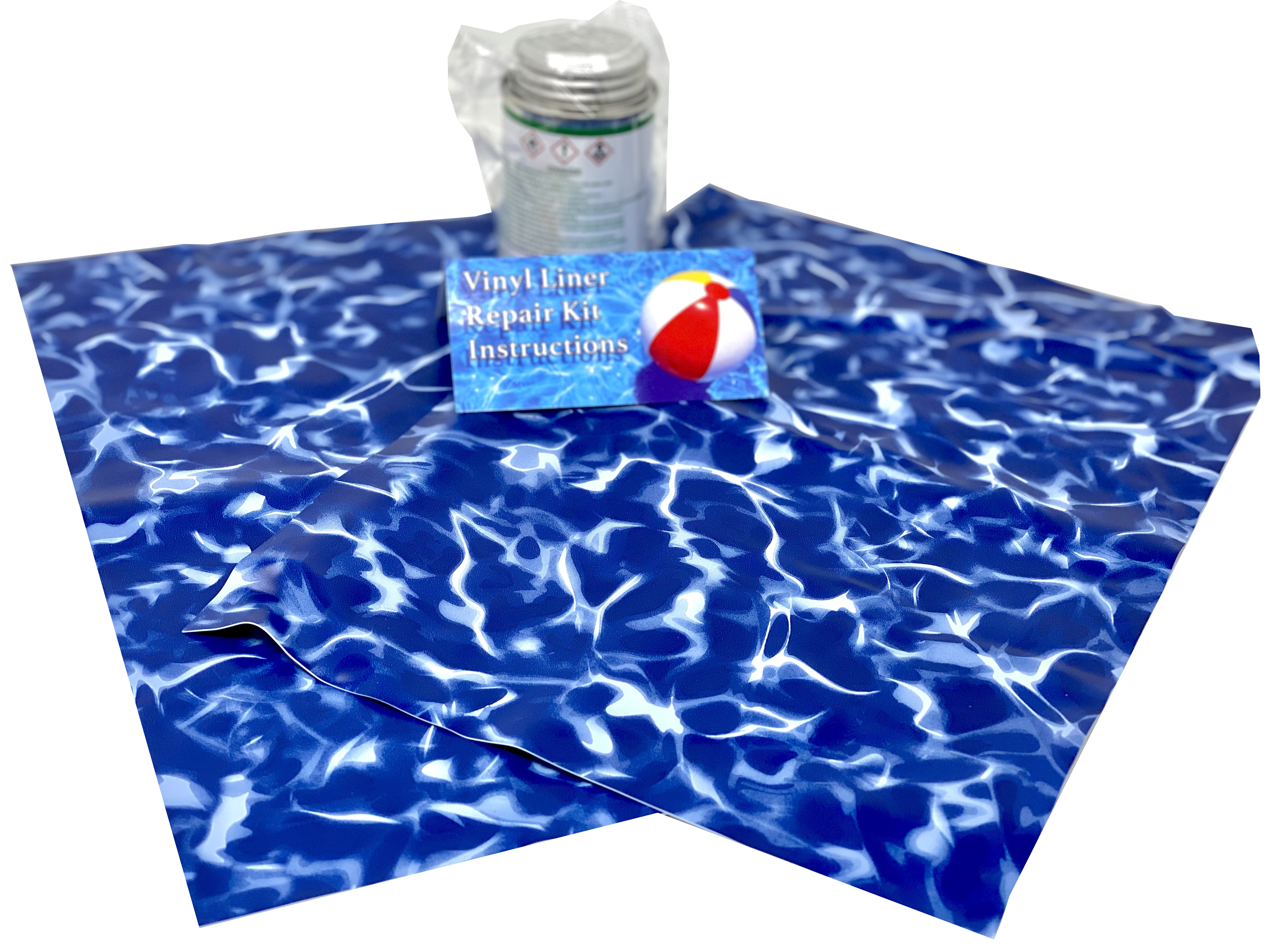 Blue Wave Swimming Pool Patch Repair Kit Vinyl Liner 2 Patches 1 ft x 8