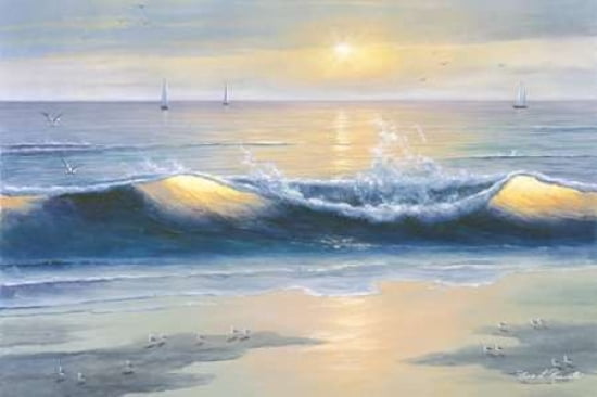 Blue Waves Canvas Art - Diane Romanello (20 x 28)