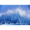 thumbnail image 1 of Blue Waves Crashing On The Shore With Blue Sky Background Poster Print (38 x 24), 1 of 3