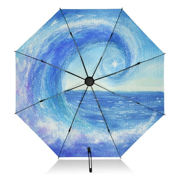 Blue Waves Extra Large Automatic Umbrella, UV Protection, Waterproof, Auto Open and Close