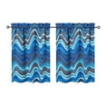 thumbnail image 1 of Blue Waves Kitchen Window Curtains Farmhouse Country Summer Short Tier Curtain for Washable Kitchen Living Room Decor Rod Pocket Window Drapes 2 Panels 27.5x36 Inch, 1 of 5