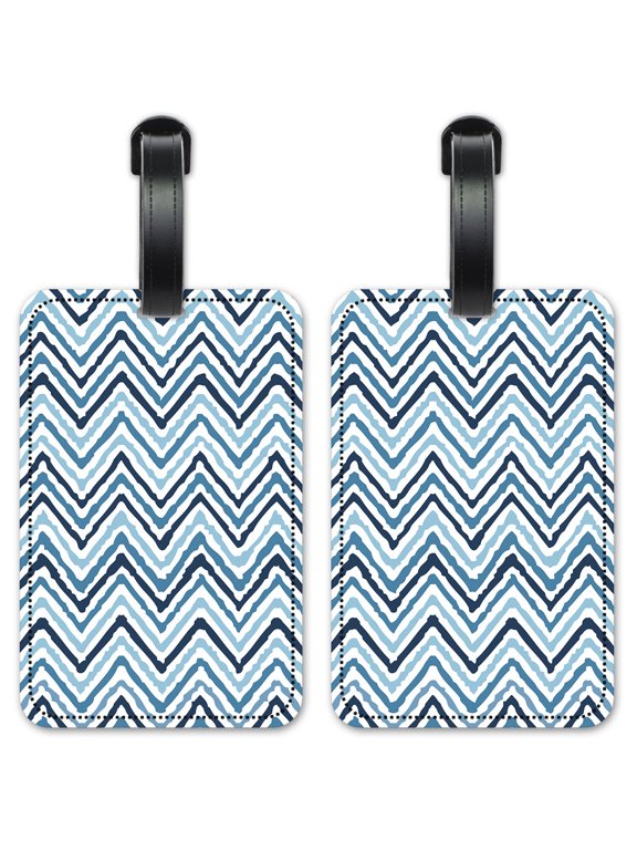 Blue Waves - Luggage ID Tags / Suitcase Identification Cards - Set of 2