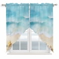 thumbnail image 1 of Blue Waves Swag Curtains for Kitchen/Bedroom/Living Room, Summer Beach Starfish Coastal Nautical Ocean Scalloped Curtains 63 Inch Long, Window Swag Topper Curtains Valances 2 Panels Set 36"x63", 1 of 8