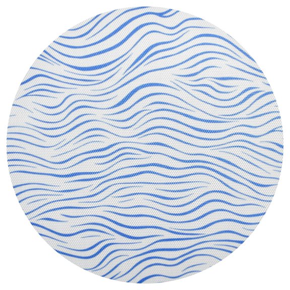 Blue Wavy Lines PVC Round Grid Placemat Table Mat 1 Pc 15.4" x 15.4"