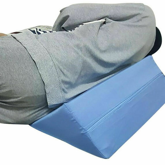Blue Wedge Pillow 20X10X6 Inches For Leg Elevation, Back & Lumbar Support - With Contoured Wedge Shape, Ergonomic Design To Support Upper Back - For Sleeping, Bed Rest, Sofa