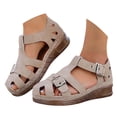 thumbnail image 1 of Blue Wedges Sandals Women Trendy Lightweight Wide Width Low Wedge Heels Womens House Shoes Size 9 Summer Wedges Slides -Flatform, Bohemia, Beach, Wedding, 1 of 9