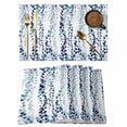 thumbnail image 1 of Blue Weeping Eucalyptus Placemats Set of 12, Spring Summer Farmhouse Leaves Placemats for Dining Table, Place Mats for Kitchen Tabletop, Waterproof Wipeable Dining Table Mats Set, 1 of 9