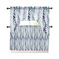 thumbnail image 1 of Blue Weeping Eucalyptus Swag Kitchen Curtains Sets for Windows 24 Inch Length, Spring Summer Farmhouse Leaves Short Window Curtain Panels Swags Valances and Tiers 3 Piece Set for Cafe/Dining Room, 1 of 5
