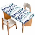 thumbnail image 1 of Blue Weeping Eucalyptus Table Cloths for 6 Foot Rectangle Tables, Spring Summer Farmhouse Leaves Patio Waterproof Elastic Fitted Tablecloths, Washable Rectangular Table Cover for Camping, 1 of 8