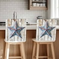 thumbnail image 1 of Blue Western Star Chair Covers Set of 1 Independence Day Chair Back Covers Stretch Removable Washable Slipcovers Protector for Dining Room Kitchen Party Decor, 1 of 5