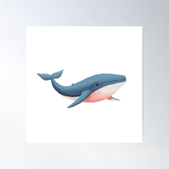 Blue Whale Art: Aquatic Majesty Poster Wall Art, Modern Wall Decor For Living Room Bedroom, 30x30 UNFRAMED
