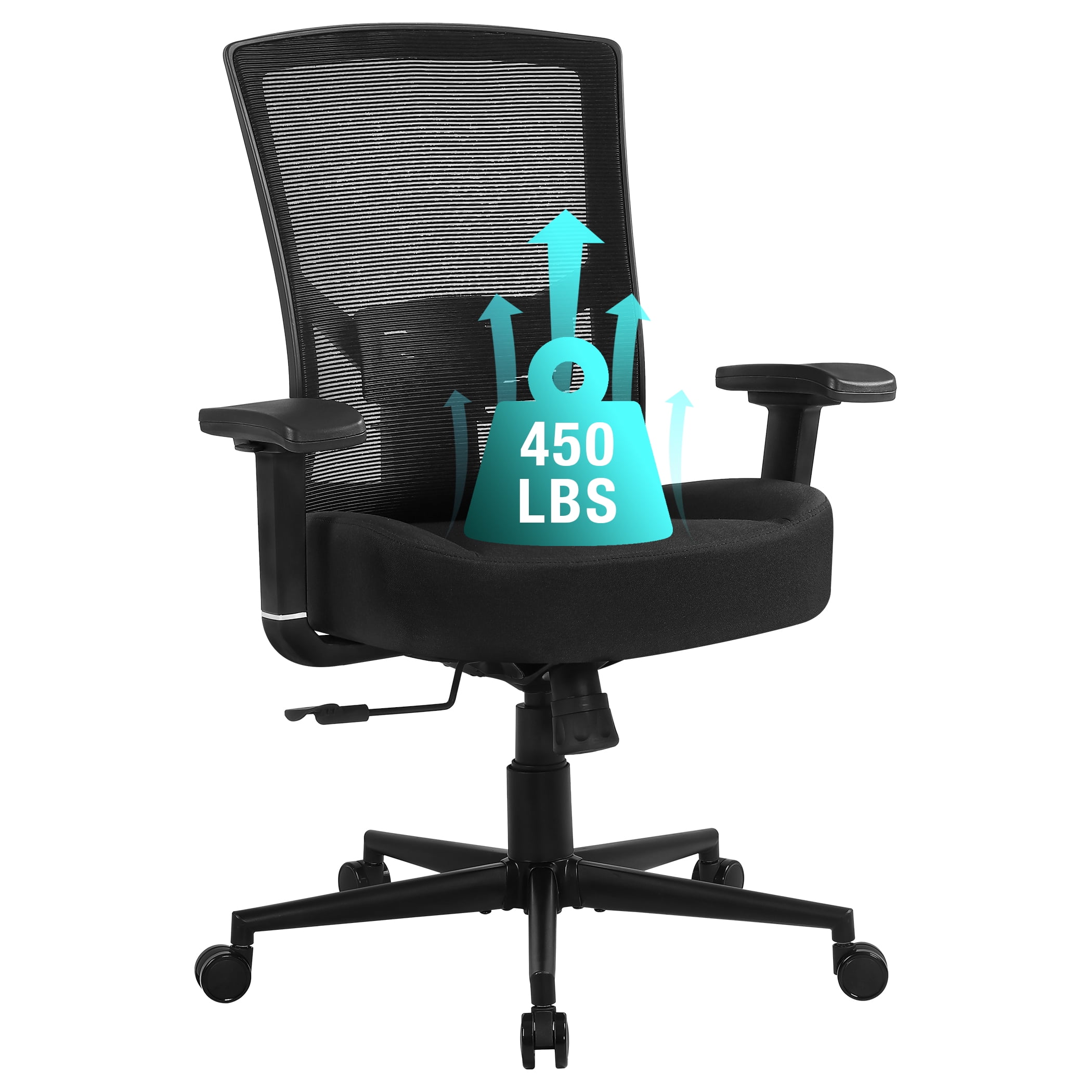 Blue Whale Big and Tall Office Chair 450lbs, Ergonomic High Back Computer  Desk Chair for Heavy People with 2D Adjustable Waist Support and Heavy Duty 