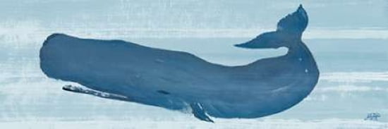 Blue Whale II Canvas Art - Julie DeRice (12X36)