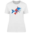 thumbnail image 1 of Blue Whale In Santa Costume T-Shirt Women -Image by Shutterstock, Female Large, 1 of 2