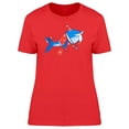 thumbnail image 1 of Blue Whale In Santa Costume T-Shirt Women -Image by Shutterstock, Female Large, 1 of 2