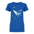 thumbnail image 1 of Blue Whale In The Ocean Shaped T-Shirt Women -Image by Shutterstock, Female Small, 1 of 2