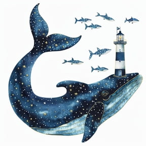 Blue Whale and Lighthouse DIY 11CT Stamped Cross Stitch Kits for Beginners Easy Needlepoint Embroidery Counted Cross Stitch Art Craft for Wall Decoration 20x20inch(2)