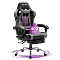 thumbnail image 1 of JONPONY Big and Tall 400LBS Gaming Chair, Ergonomic Design, Gamer Chair PU Leather with Footrest and Lumbar Support, High Back Office Chair Support 8 Hours Long Sitting, Computer Chair,Black Grey, 1 of 9