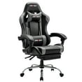 thumbnail image 1 of JONPONY Big and Tall Gaming Chair, Ergonomic Design, Gamer Chair PU Leather with Footrest and Lumbar Support, High Back Office Chair Support 8 Hours Long Sitting, Computer Chair,Black Grey, 1 of 9