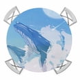 thumbnail image 1 of Blue Whale Round Tablecloth for 45-54 Inch Tables, Fitted Table Cover with Elastic Edge, Blue Sky Clouds Natural Landscape Waterproof Outdoor Table Cloth Protector for Patio Garden Dinner Picnic, 1 of 9