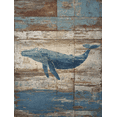 thumbnail image 1 of Blue Whale Rustic Wood Canvas Print, Wall Art for Living Room, Bedroom, Cafe, Beach House, Nautical Theme, Office, 1 of 8