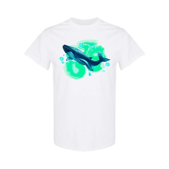 Blue Whale Sketch T-Shirt Men -Image by Shutterstock, Male XX-Large