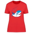 thumbnail image 1 of Blue Whale With A Paper Boat Tee Women's -Image by Shutterstock, 1 of 1
